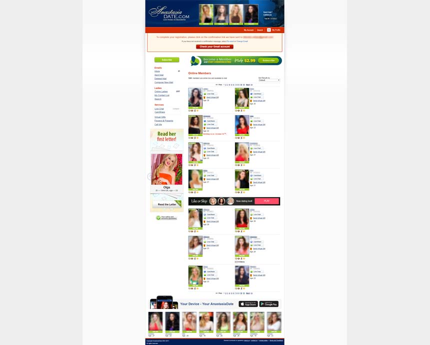 Anastasia.com online members’ profiles