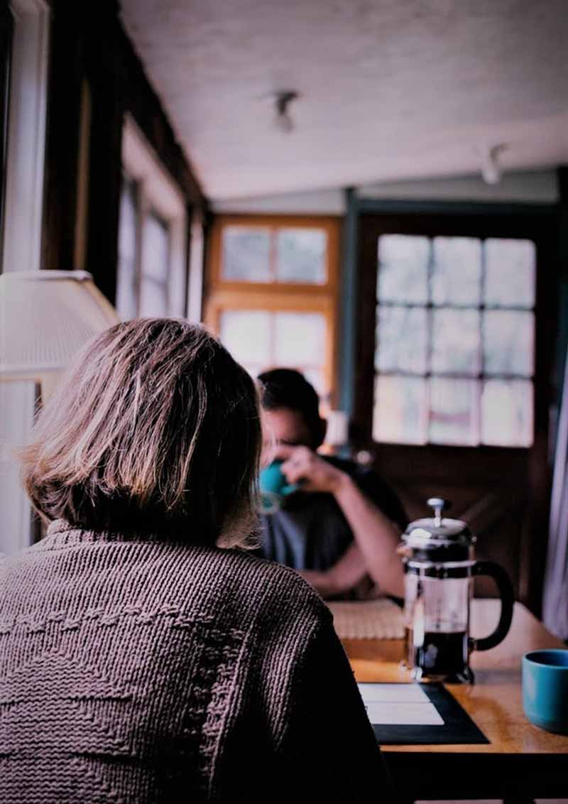 A woman at a table