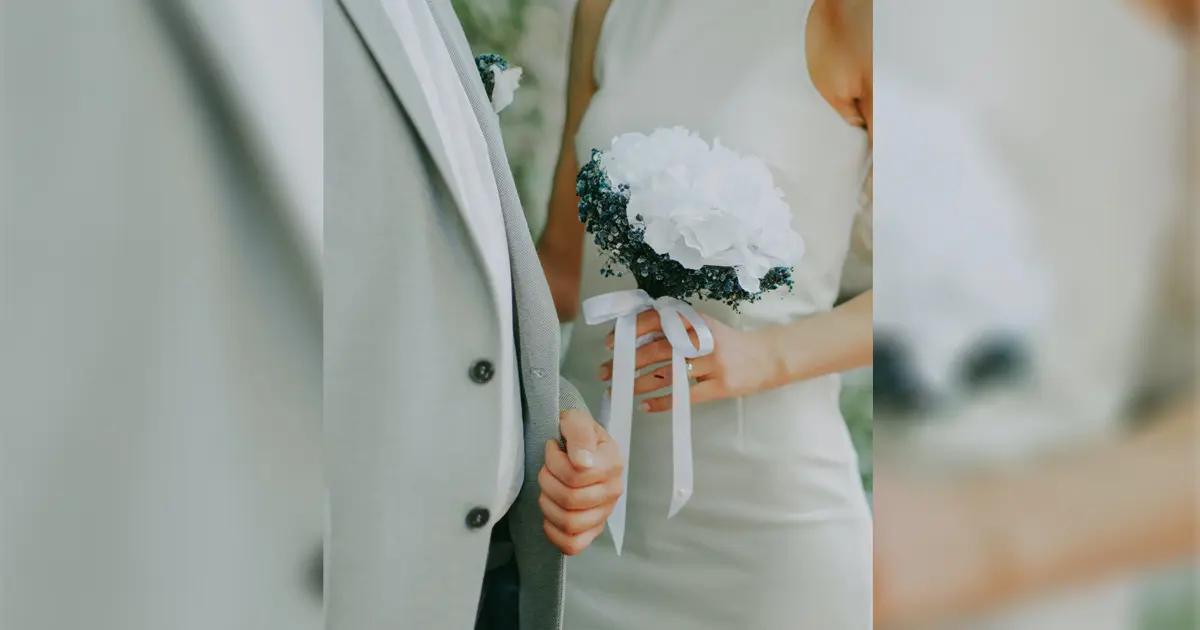 A bride and a groom together