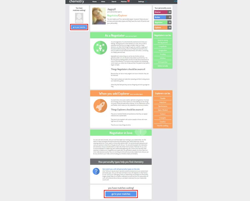 Chemistry.com personality test