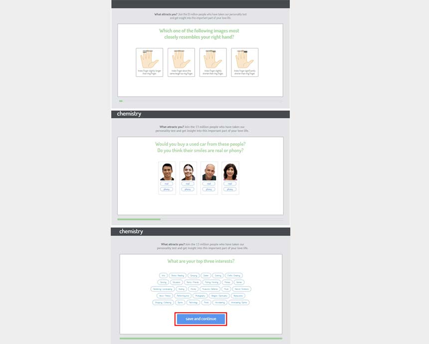 Chemistry.com personality test