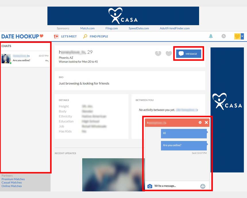 Datehookup.com’s chat feature