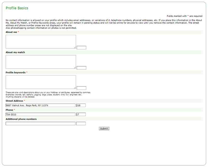 foreignladies.com’s sign up form